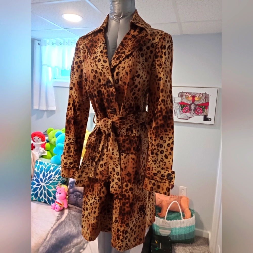 Bandolino Leopard Print Trench Coat